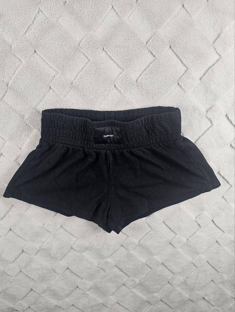 TALENTLESS Boxer Sweat Shorts Womens Small Black Fleece Gym Yoga Loungewear